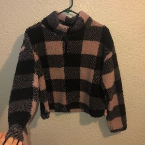 Cropped plaid sweater